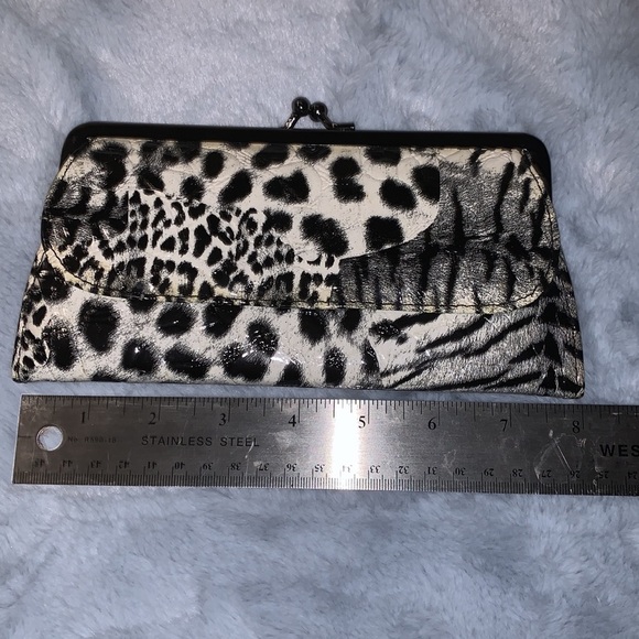 NWOT Animal Print Leather Clutch/Wallet leapard panther minimal statement bag - Picture 12 of 13